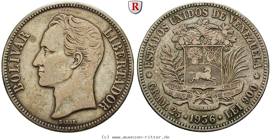 Klicken Sie auf das Bild um es auf Ihrem Rechner zu speichern venezuela-republik-5-bolivares/103256.jpg