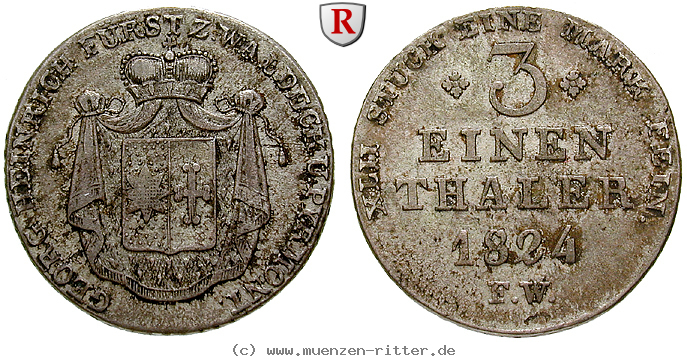 Klicken Sie auf das Bild um es auf Ihrem Rechner zu speichern waldeck-fuerstentum-georg-heinrich-1-3-taler/103383.jpg