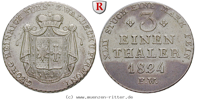 Klicken Sie auf das Bild um es auf Ihrem Rechner zu speichern waldeck-fuerstentum-georg-heinrich-1-3-taler/17475.jpg