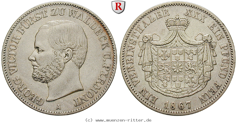 Klicken Sie auf das Bild um es auf Ihrem Rechner zu speichern waldeck-fuerstentum-georg-victor-vereinstaler/23860.jpg