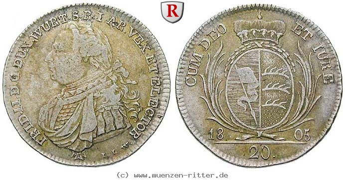 Klicken Sie auf das Bild um es auf Ihrem Rechner zu speichern wuerttemberg-friedrich-ii-20-kreuzer/81715.jpg