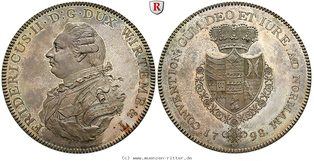 Klicken Sie auf das Bild um es auf Ihrem Rechner zu speichern wuerttemberg-friedrich-ii-konventionstaler/92406.jpg