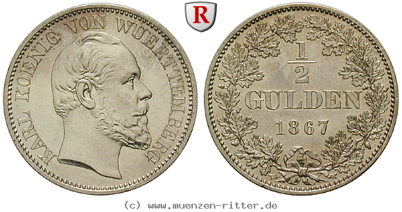 Klicken Sie auf das Bild um es auf Ihrem Rechner zu speichern wuerttemberg-karl-1-2-gulden/35375.jpg