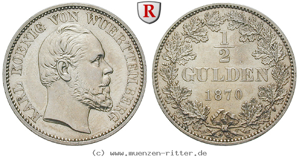 Klicken Sie auf das Bild um es auf Ihrem Rechner zu speichern wuerttemberg-karl-1-2-gulden/78896.jpg