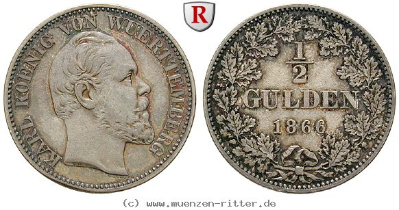 Klicken Sie auf das Bild um es auf Ihrem Rechner zu speichern wuerttemberg-karl-1-2-gulden/90773.jpg