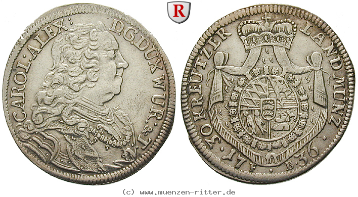 Klicken Sie auf das Bild um es auf Ihrem Rechner zu speichern wuerttemberg-karl-alexander-30-kreuzer/36392.jpg