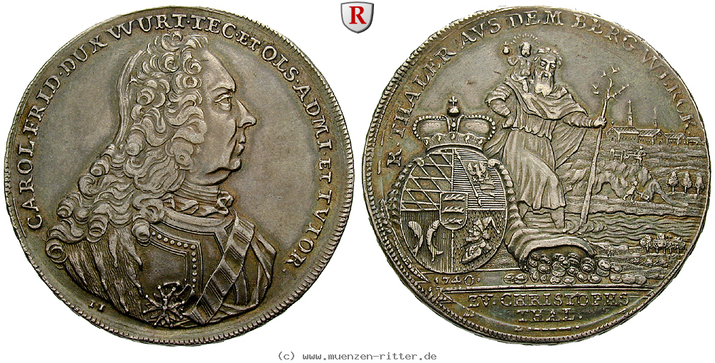 Klicken Sie auf das Bild um es auf Ihrem Rechner zu speichern wuerttemberg-karl-friedrich-administrator-reichstaler/92283.jpg