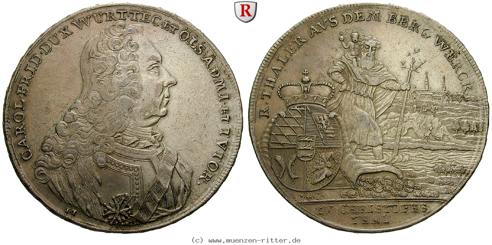 Klicken Sie auf das Bild um es auf Ihrem Rechner zu speichern wuerttemberg-karl-friedrich-administrator-reichstaler/92373.jpg