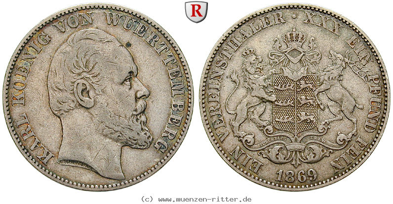Klicken Sie auf das Bild um es auf Ihrem Rechner zu speichern wuerttemberg-karl-vereinstaler/61414.jpg