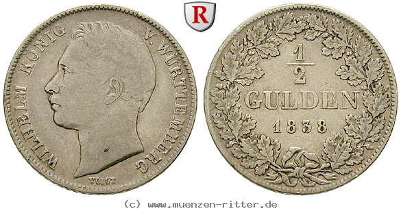 Klicken Sie auf das Bild um es auf Ihrem Rechner zu speichern wuerttemberg-wilhelm-i-1-2-gulden/41414.jpg