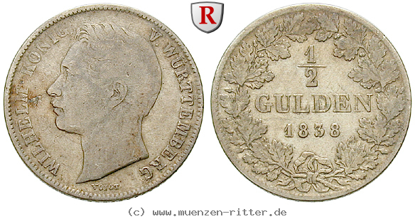 Klicken Sie auf das Bild um es auf Ihrem Rechner zu speichern wuerttemberg-wilhelm-i-1-2-gulden/41415.jpg