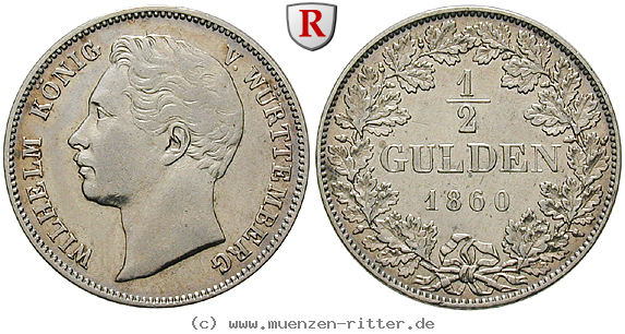Klicken Sie auf das Bild um es auf Ihrem Rechner zu speichern wuerttemberg-wilhelm-i-1-2-gulden/86163.jpg