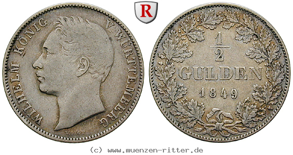 Klicken Sie auf das Bild um es auf Ihrem Rechner zu speichern wuerttemberg-wilhelm-i-1-2-gulden/86173.jpg