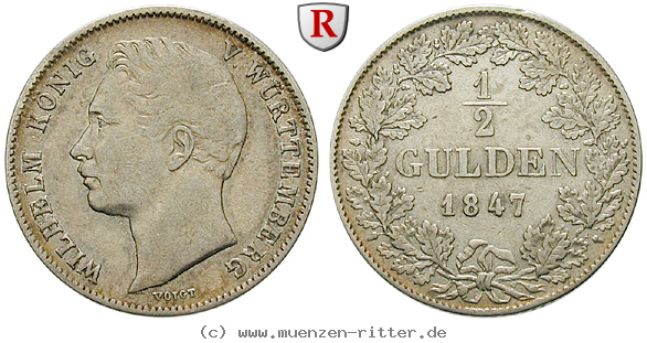 Klicken Sie auf das Bild um es auf Ihrem Rechner zu speichern wuerttemberg-wilhelm-i-1-2-gulden/93812.jpg