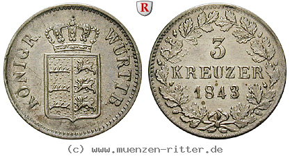 Klicken Sie auf das Bild um es auf Ihrem Rechner zu speichern wuerttemberg-wilhelm-i-3-kreuzer/86166.jpg