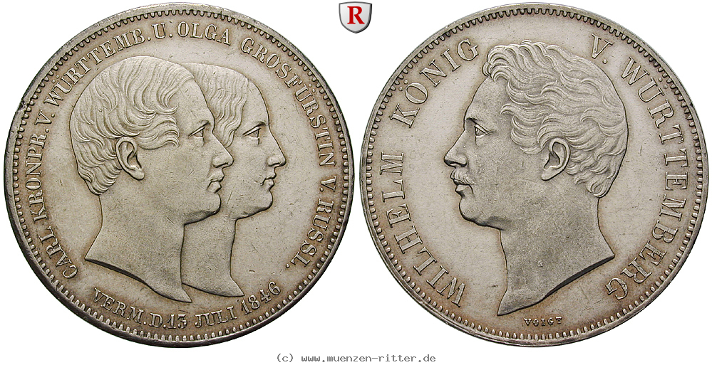 Klicken Sie auf das Bild um es auf Ihrem Rechner zu speichern wuerttemberg-wilhelm-i-doppeltaler/85181.jpg