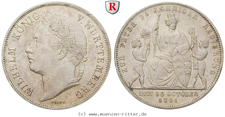 Klicken Sie auf das Bild um es auf Ihrem Rechner zu speichern wuerttemberg-wilhelm-i-gulden/24362.jpg