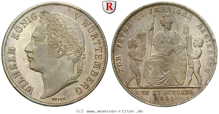 Klicken Sie auf das Bild um es auf Ihrem Rechner zu speichern wuerttemberg-wilhelm-i-gulden/35362.jpg
