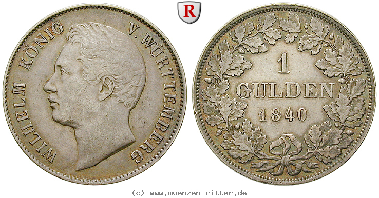 Klicken Sie auf das Bild um es auf Ihrem Rechner zu speichern wuerttemberg-wilhelm-i-gulden/51364.jpg
