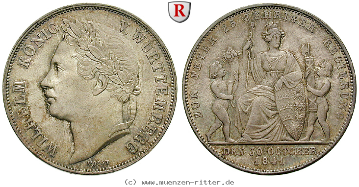Klicken Sie auf das Bild um es auf Ihrem Rechner zu speichern wuerttemberg-wilhelm-i-gulden/90756.jpg
