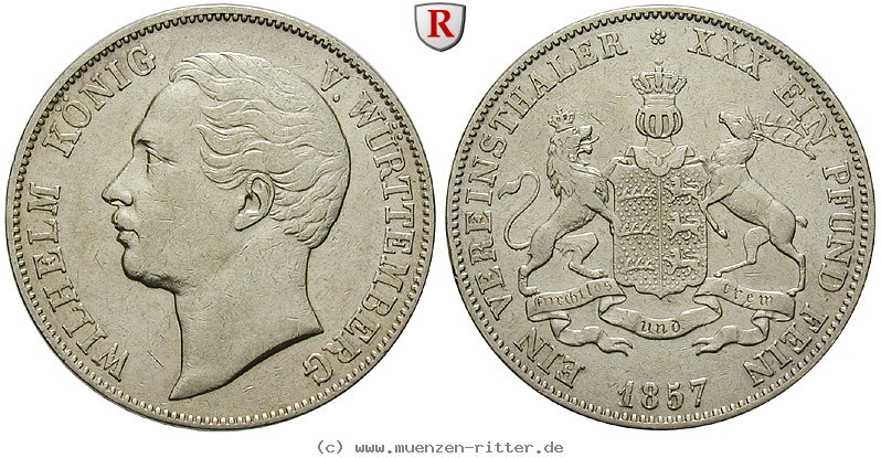 Klicken Sie auf das Bild um es auf Ihrem Rechner zu speichern wuerttemberg-wilhelm-i-vereinstaler/101440.jpg