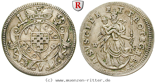 Klicken Sie auf das Bild um es auf Ihrem Rechner zu speichern wuerzburg-bistum-anselm-franz-von-ingelheim-5-kreuzer/41702.jpg