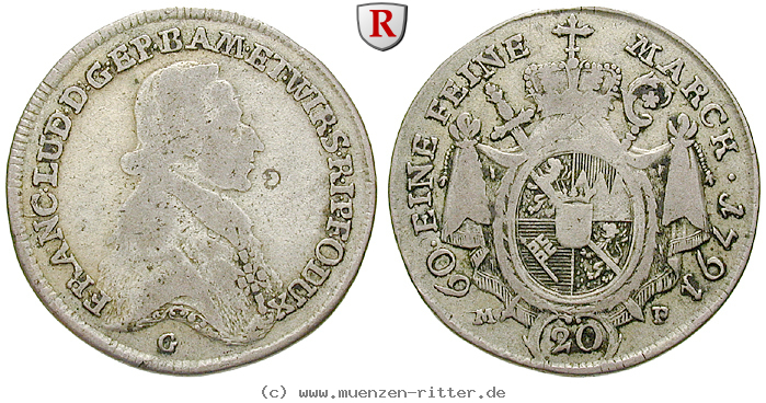 Klicken Sie auf das Bild um es auf Ihrem Rechner zu speichern wuerzburg-bistum-franz-ludwig-von-erthal-20-kreuzer/22123.jpg