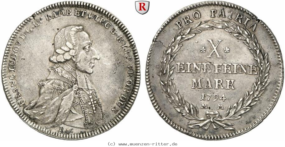 Klicken Sie auf das Bild um es auf Ihrem Rechner zu speichern wuerzburg-bistum-franz-ludwig-von-erthal-konventionstaler/69310.jpg