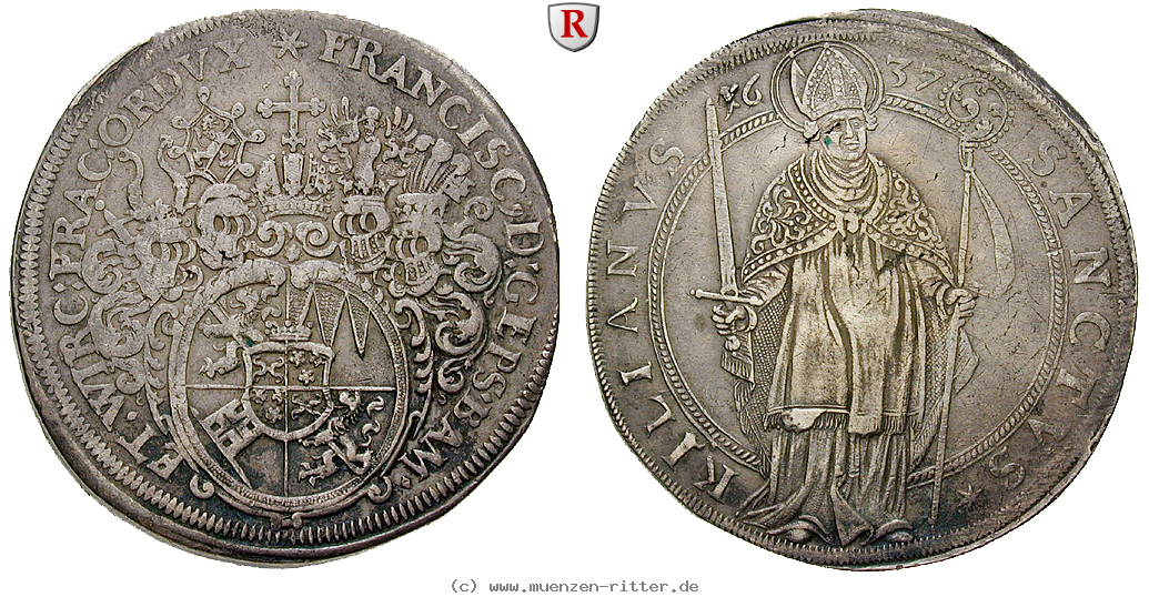 Klicken Sie auf das Bild um es auf Ihrem Rechner zu speichern wuerzburg-bistum-franz-von-hatzfeld-taler/81322.jpg