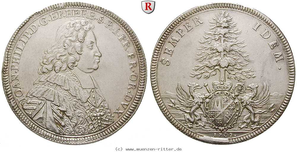 Klicken Sie auf das Bild um es auf Ihrem Rechner zu speichern wuerzburg-bistum-johann-philipp-ii-von-greiffenklau-vollraths-reichstaler/22081.jpg