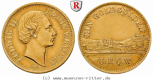 Klicken Sie auf das Bild um es auf Ihrem Rechner zu speichern wuerzburg-stadt-ludwig-ii-von-bayern-goldgulden/55525.jpg